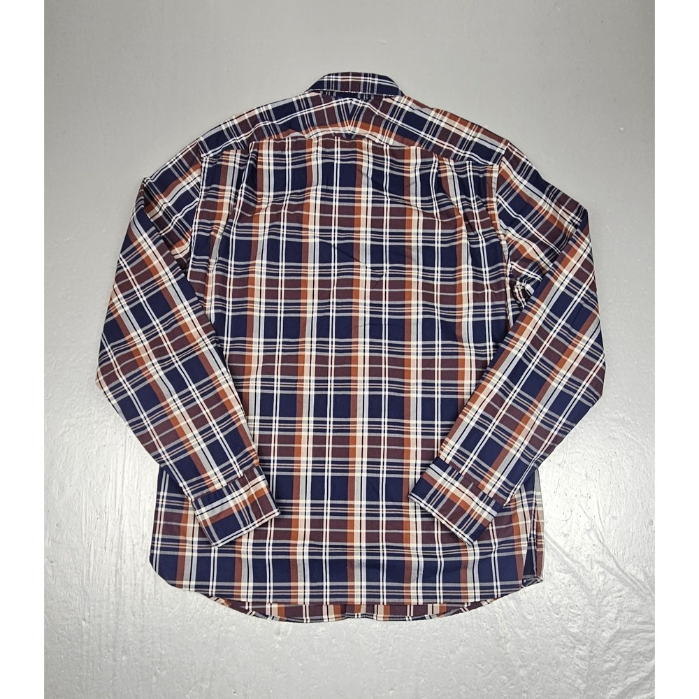 Charles Tyrwhitt Button Down Shirt Mens Medium Non Iron Slim Fit Blue Brown - Picture 7 of 7